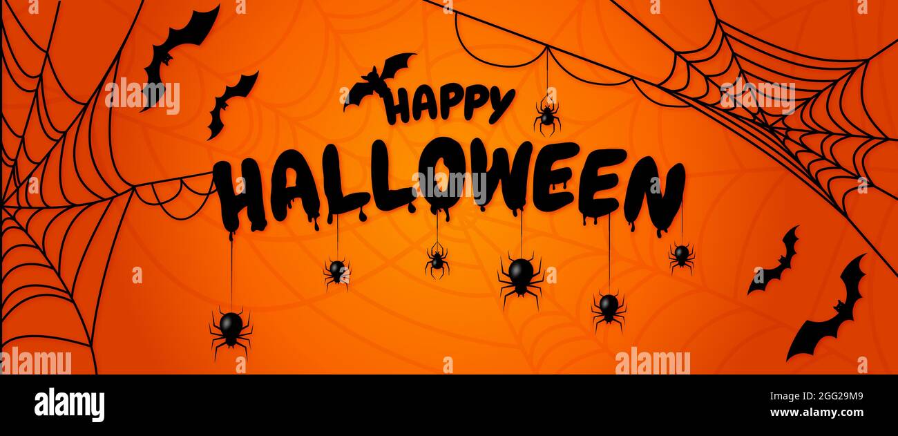 Happy Halloween Schriftzug. Design für Halloween Banner, Poster, Grußkarte, Party Einladung Stock Vektor