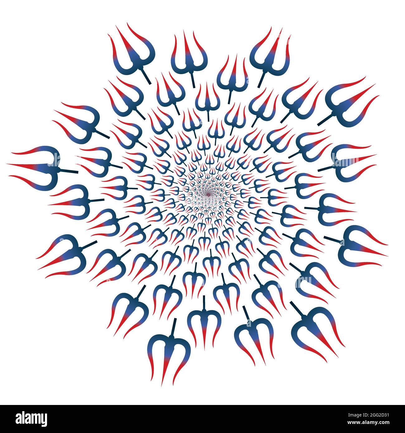 Waffe von Lord Shiva Trishul im fibonacci-Muster Stock Vektor Waffe von Lord Shiva Trishul im fibonacci-Muster Stock Vektor