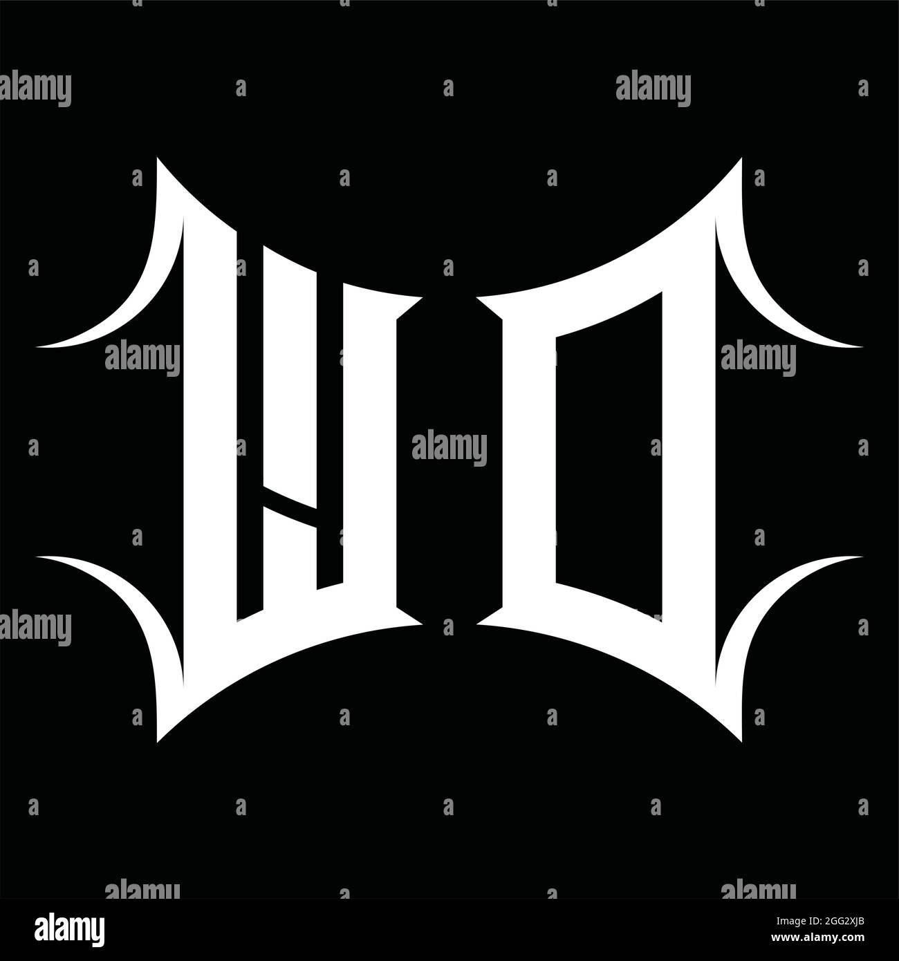 WD Logo Monogramm mit abstrakter Form Blackground Design-Vorlage Stock Vektor