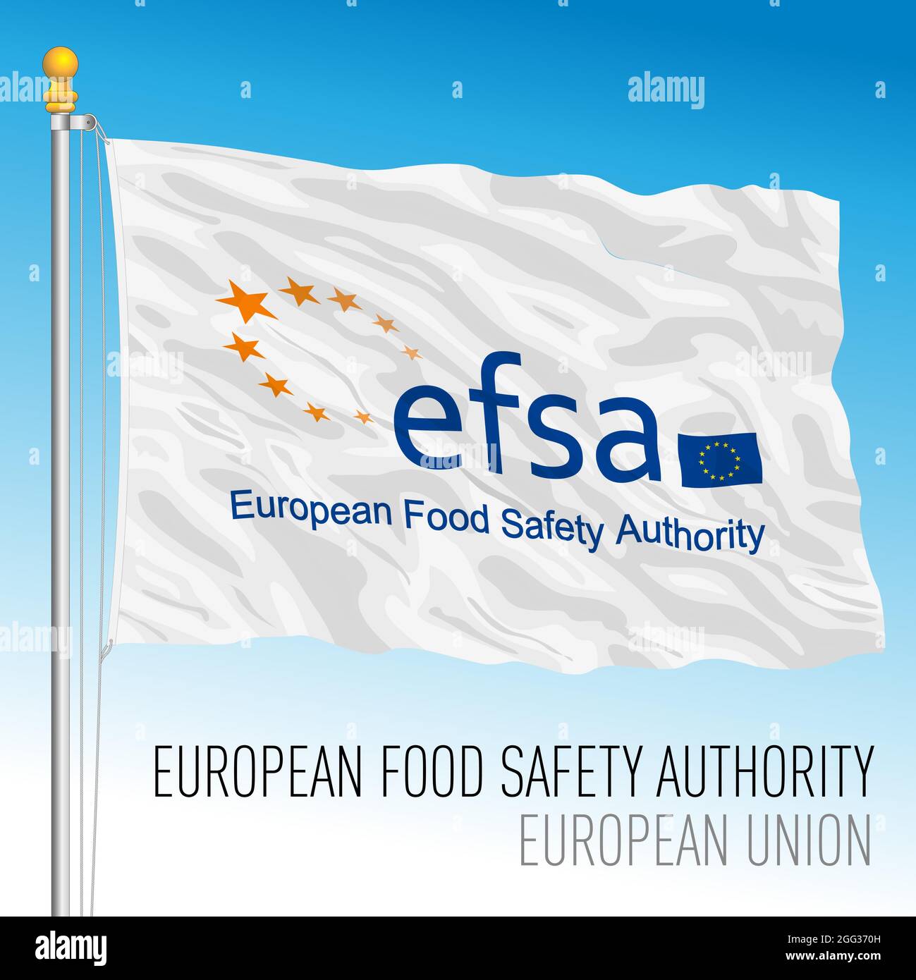 Flagge der Europäischen Behörde für Lebensmittelsicherheit, Europäische Union, Italien, Vektorgrafik Stock Vektor