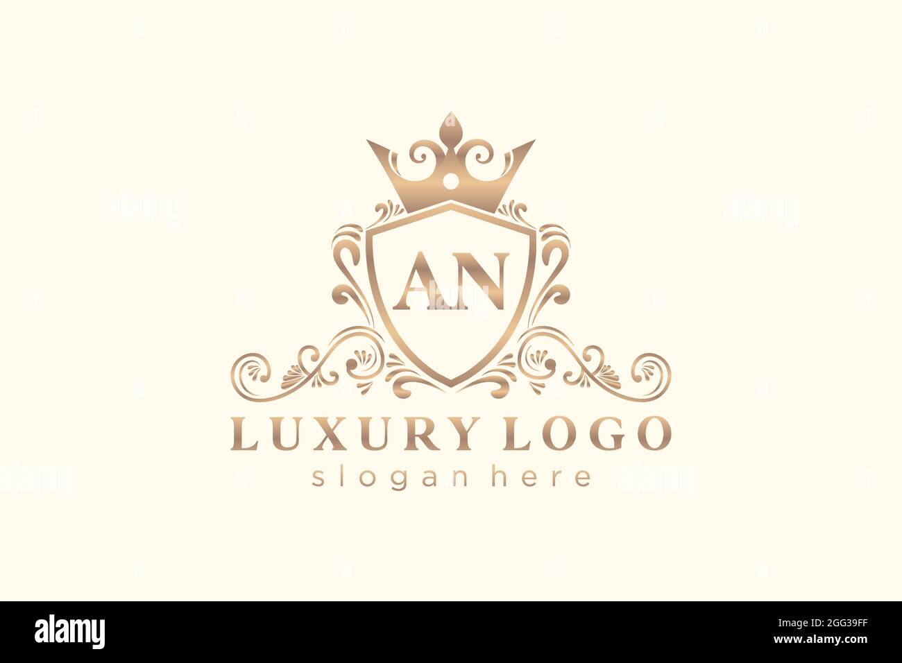 EINE Vorlage mit dem Royal Luxury Logo in Vektorgrafik für Restaurant, Royalty, Boutique, Café, Hotel, Heraldisch, Schmuck, Mode und andere Vektor illustrr Stock Vektor