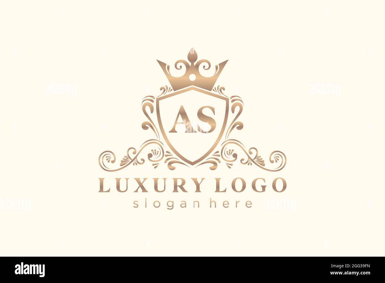 ALS Buchstaben Royal Luxury Logo Vorlage in Vektorgrafik für Restaurant, Royalty, Boutique, Cafe, Hotel, Heraldisch, Schmuck, Mode und andere Vektor illustrr Stock Vektor