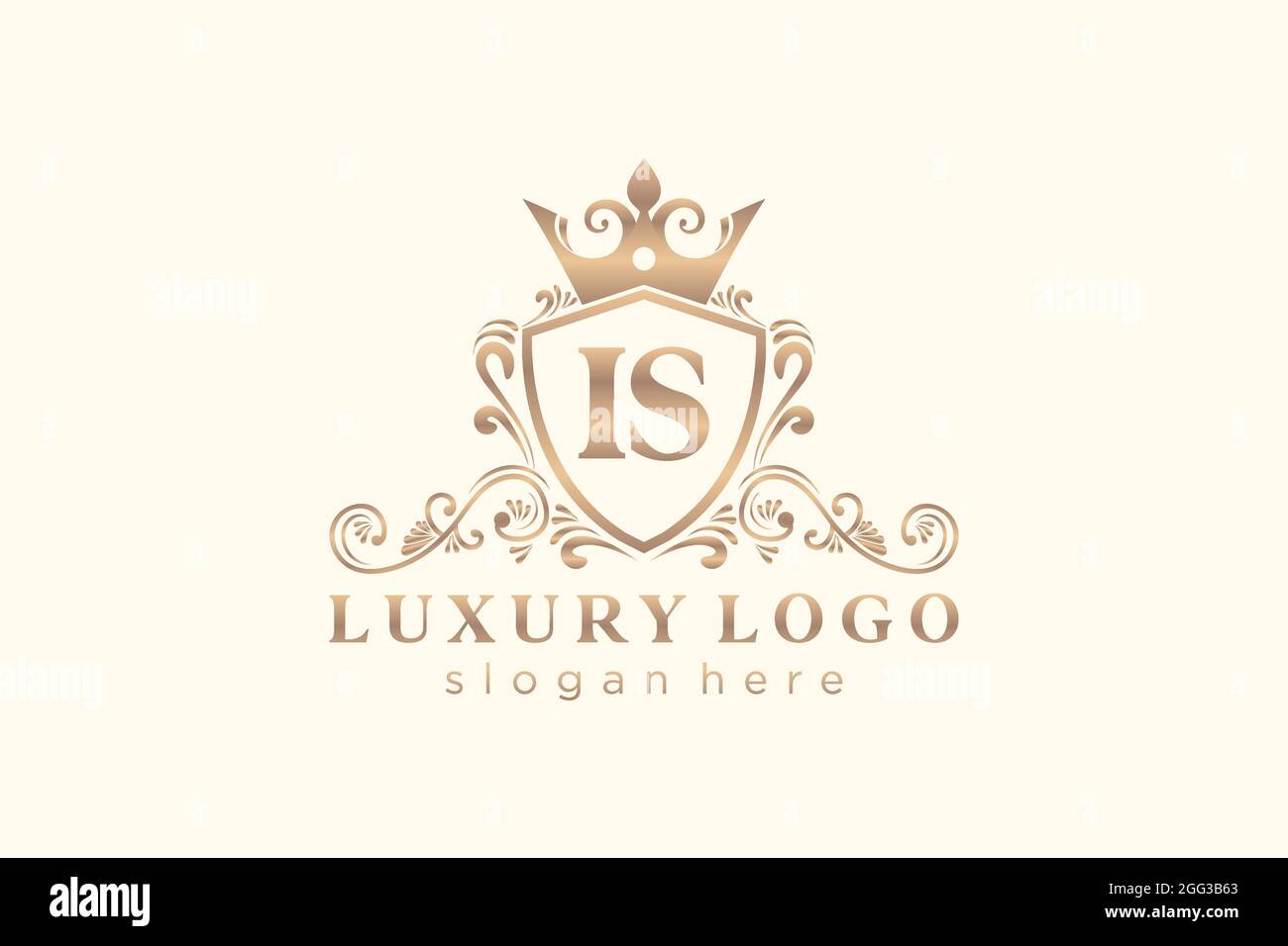 IST Buchstabe Royal Luxury Logo Vorlage in Vektorgrafik für Restaurant, Royalty, Boutique, Cafe, Hotel, Heraldisch, Schmuck, Mode und andere Vektor illustrr Stock Vektor
