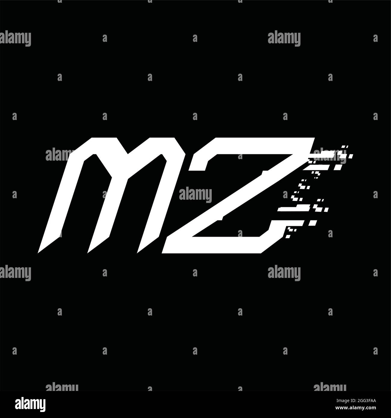 MZ Logo Monogramm abstrakte Geschwindigkeit Technologie Blackground Design-Vorlage Stock Vektor