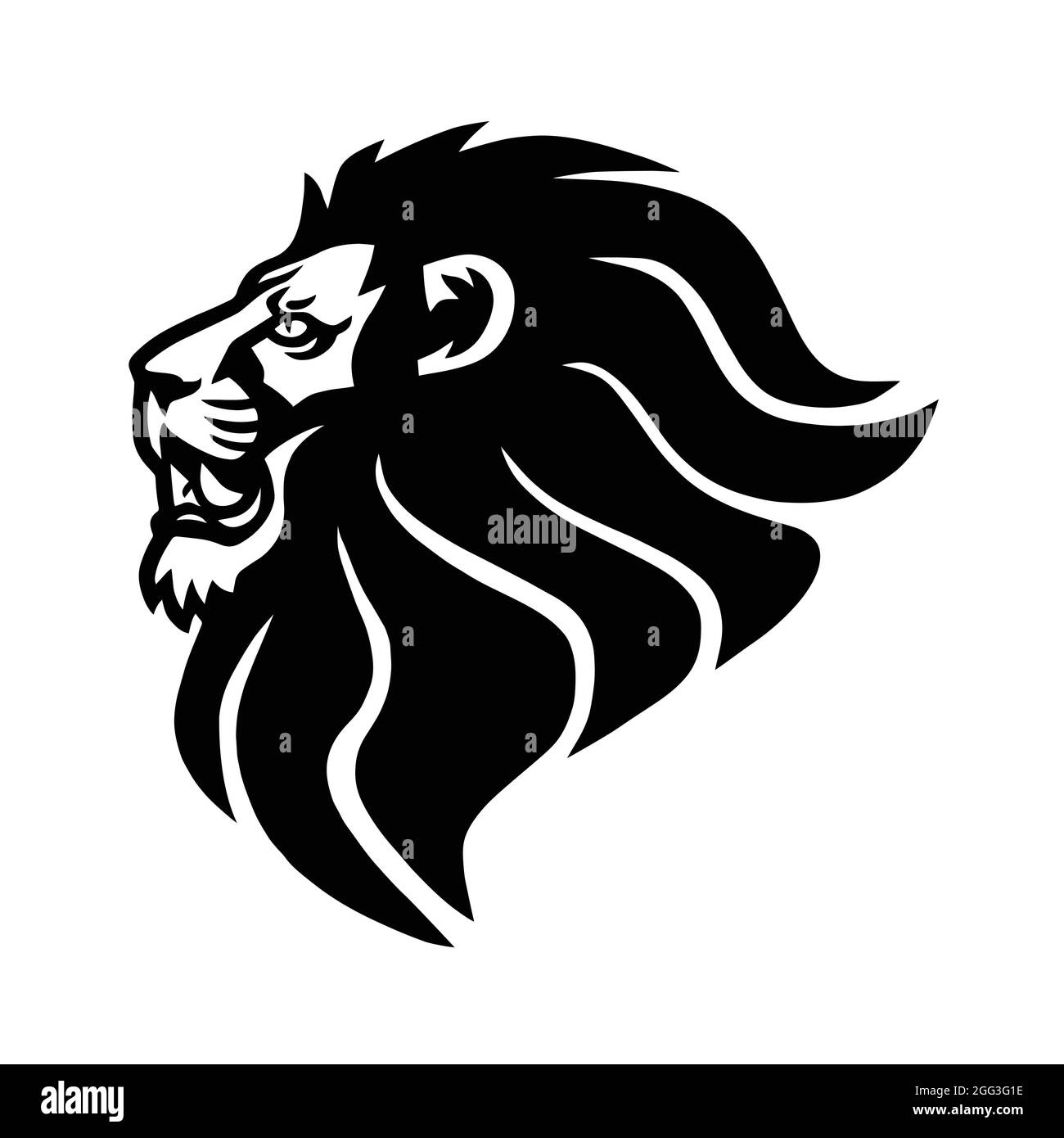 Angry Lion Head Roaring Logo Vektor Esports Maskottchen Design Stock Vektor