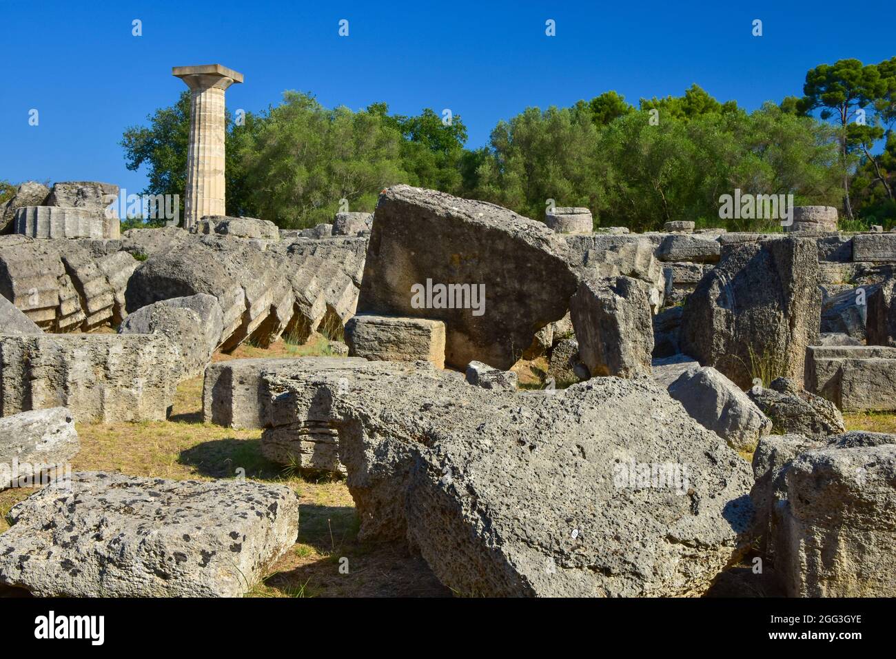 Im Tempel des Zeus im antiken Olympia, Griechenland, befand sich einst