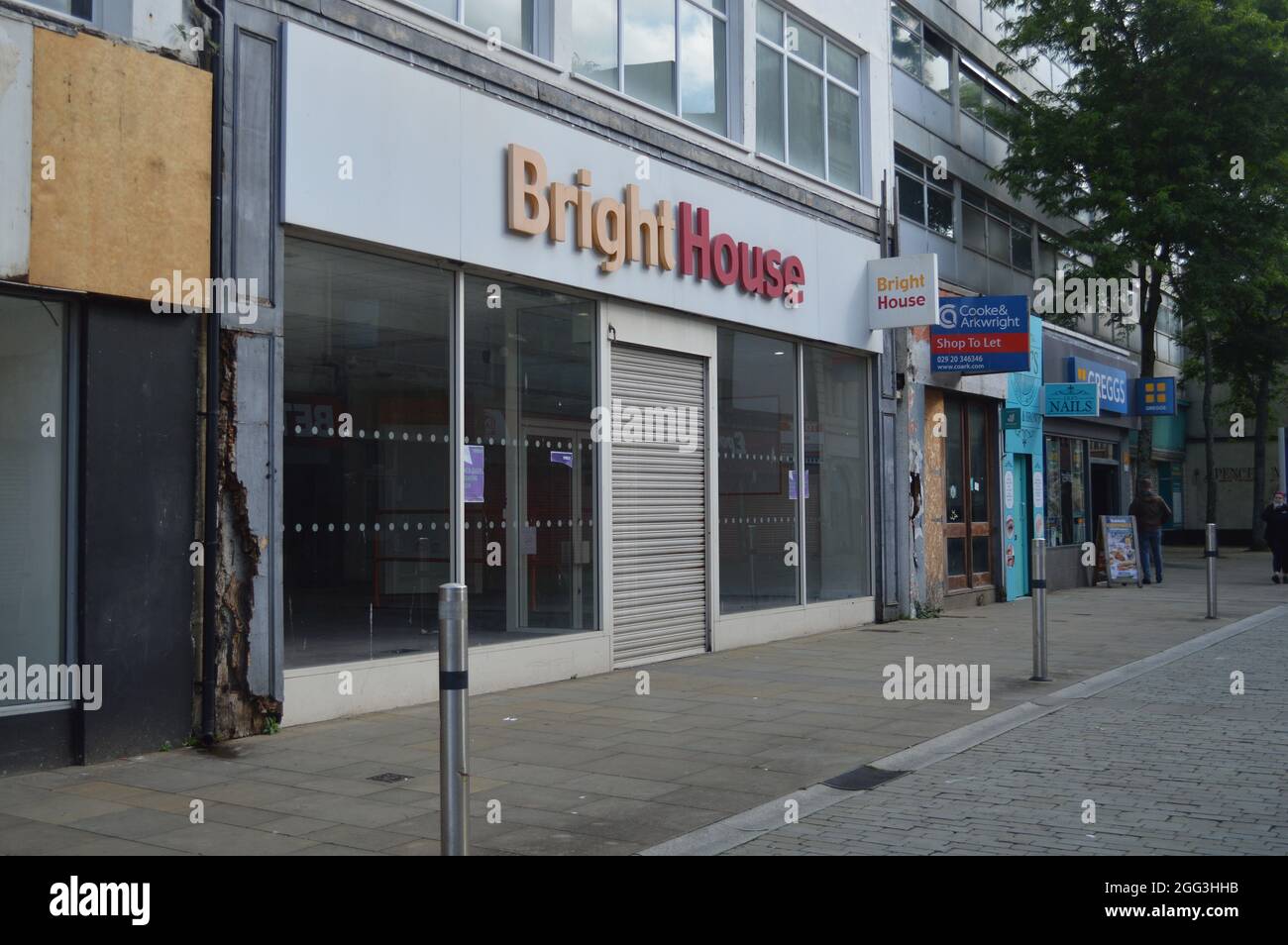 Ehemaliges BrightHouse-Outlet in der Oxford Street, Swansea, Wales. Stockfoto
