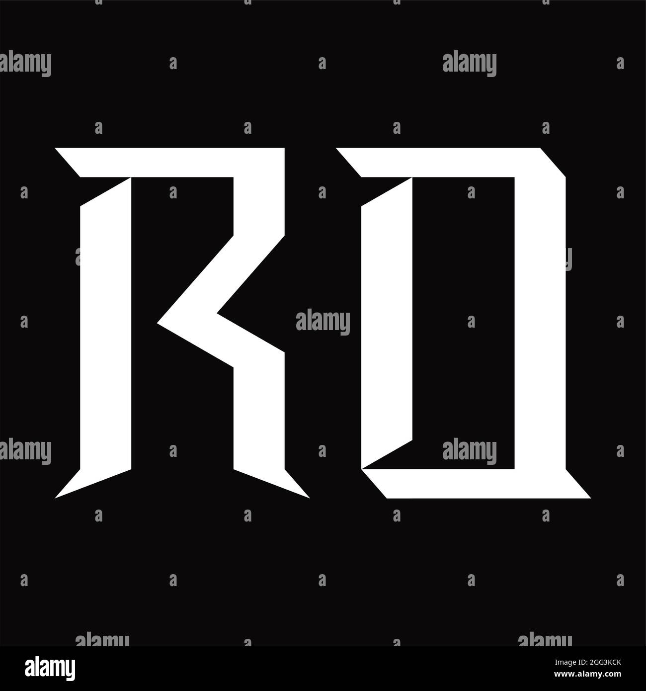 RO Logo Monogramm mit Slice Shape Blackground Design-Vorlage Stock Vektor