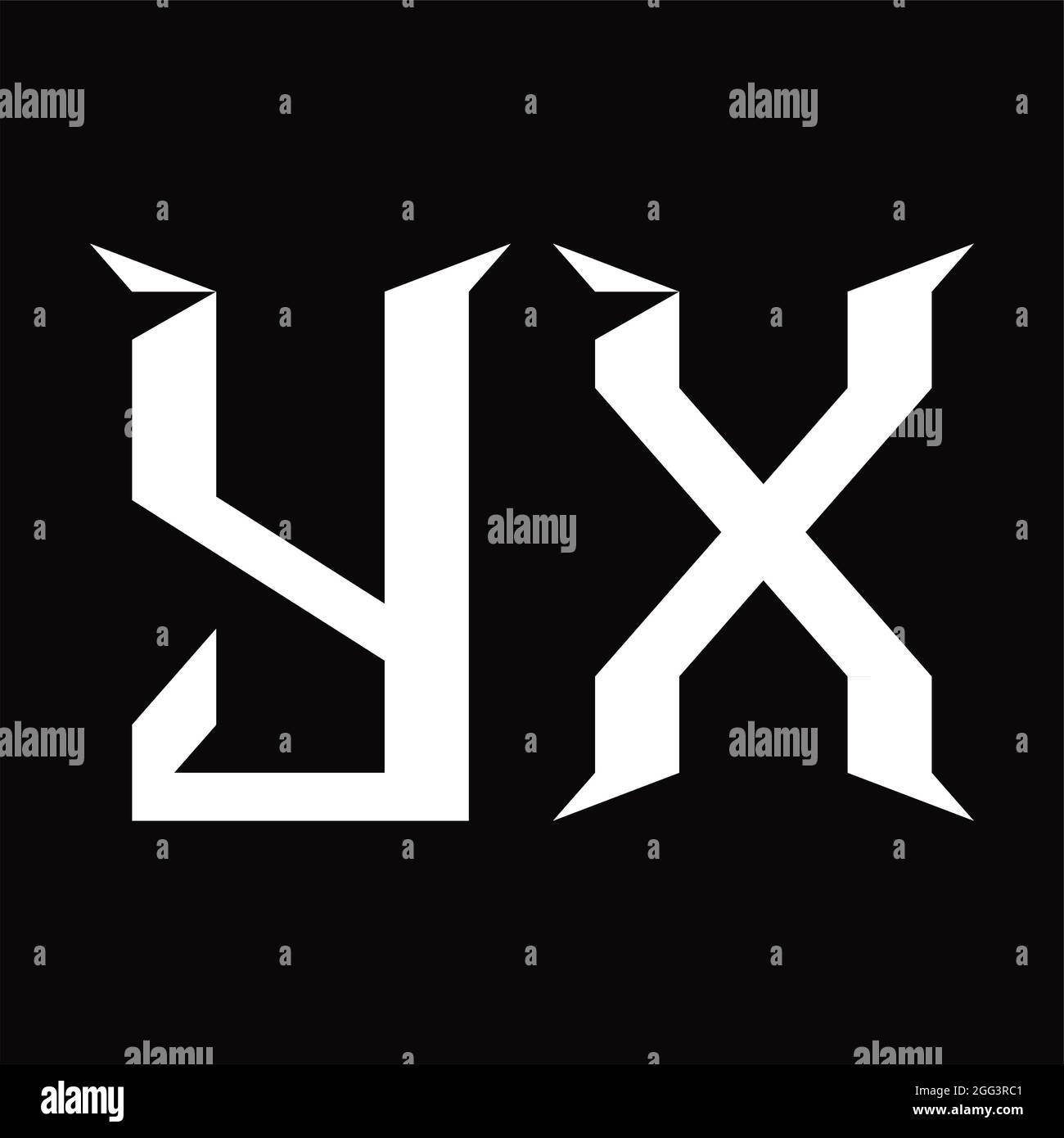 YX-Logo-Monogramm mit schichtförmiger, schwarzer Designvorlage Stock Vektor