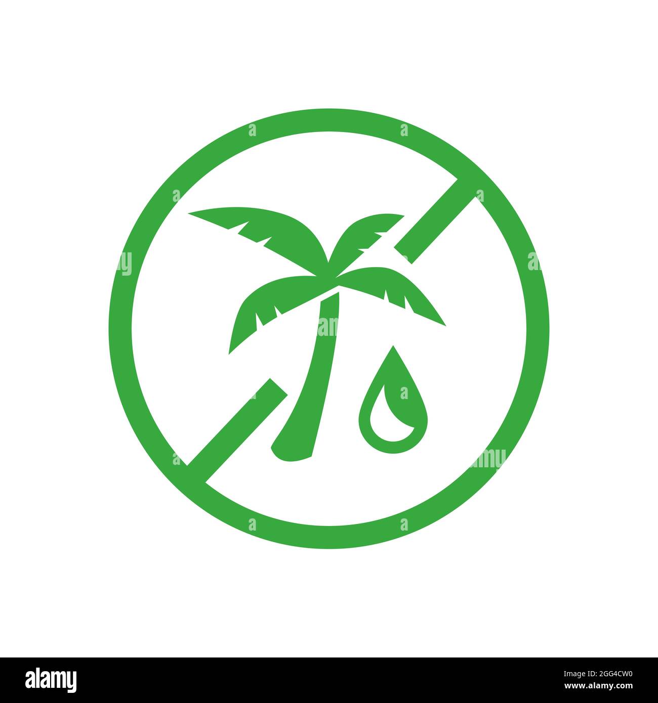 Symbol für ein Produkt ohne Palmöl und ohne Inhaltsstoffe Stock Vektor