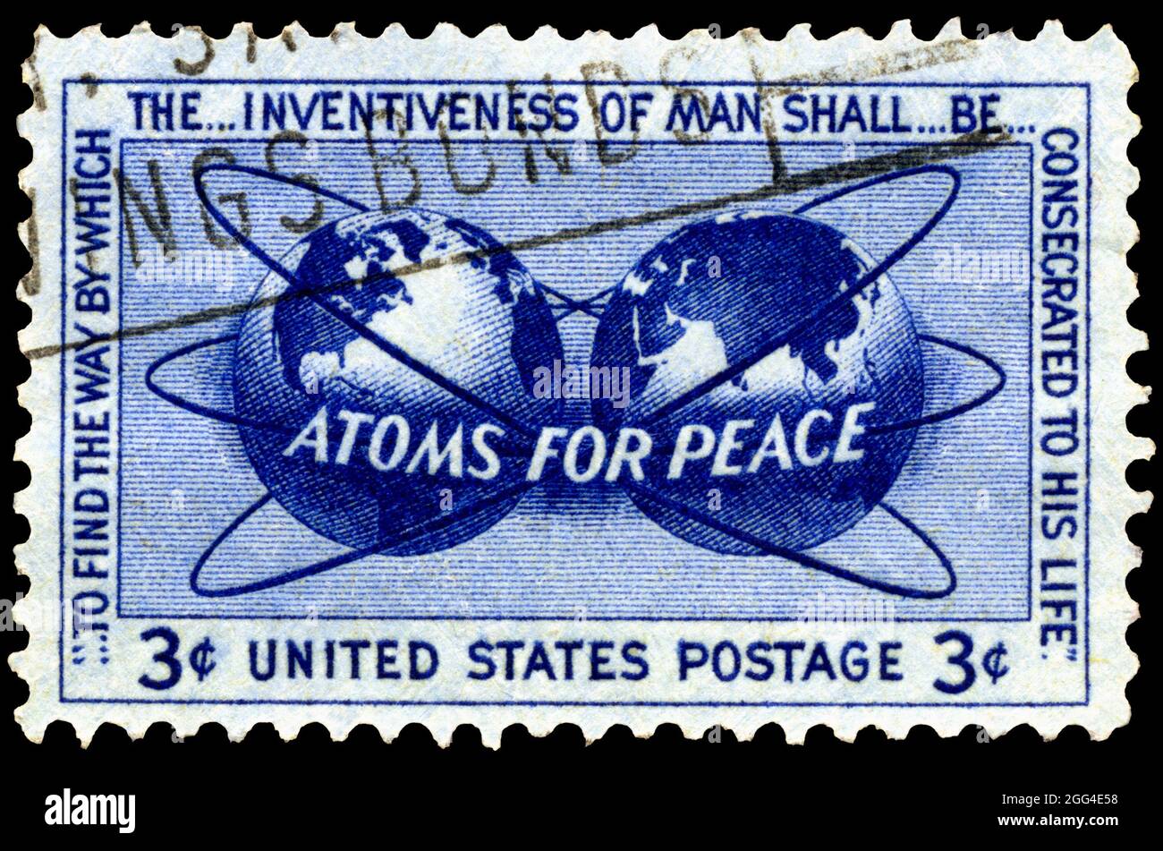 Atome for Peace Briefmarke Stockfoto