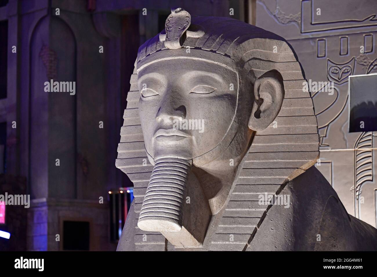 Nevada USA 01-10-18 EINE kleine Nachbildung der Großen Sphinx von Gizeh befindet sich im Kasino des Luxor Hotels, das sich am 3900 S Las Vegas Blvd befindet Stockfoto