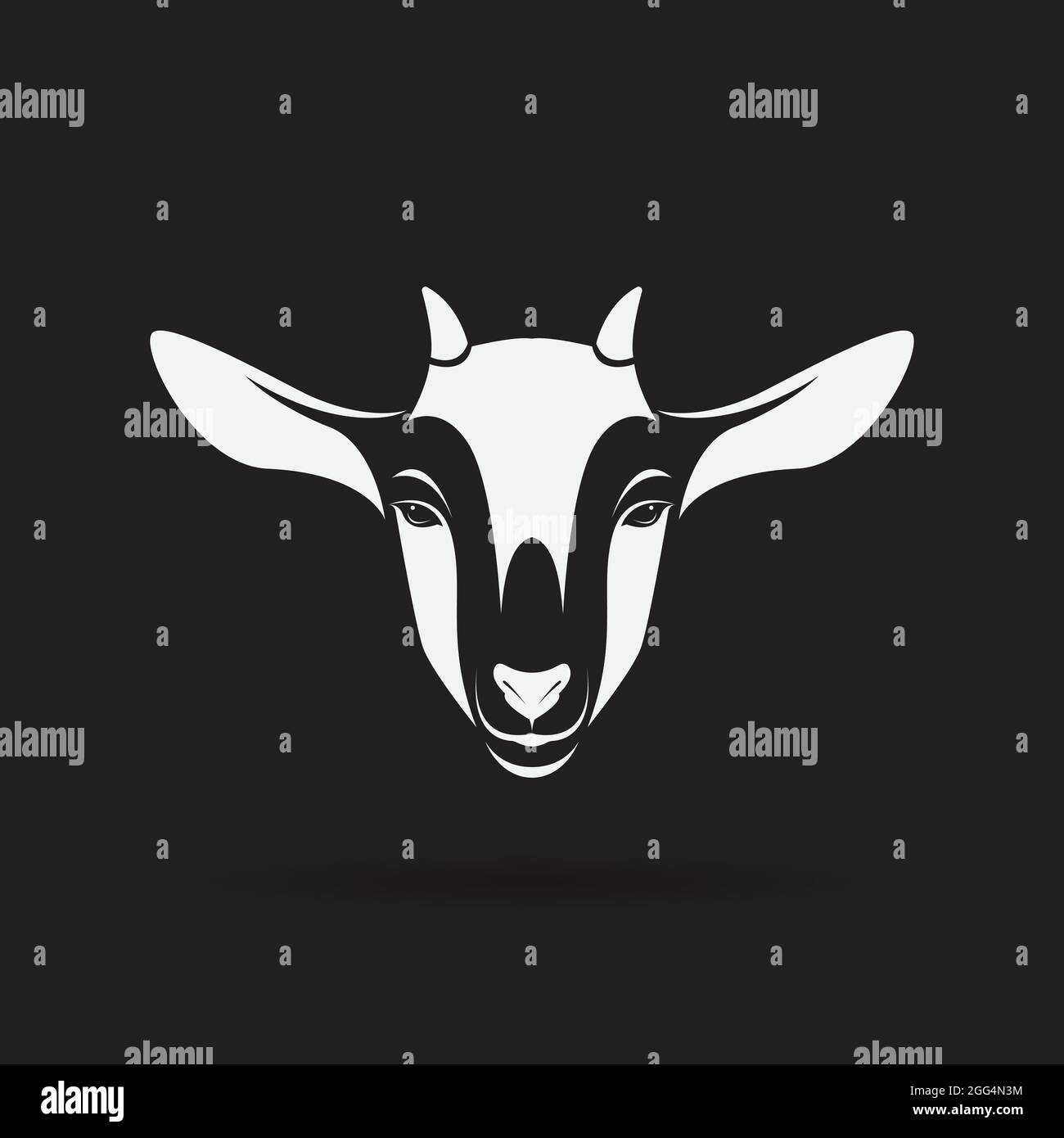 Vektor von Ziegenkopf-Design auf weißem Hintergrund, Animal Farm. Ziegenlogo oder -Symbol. Leicht editierbare Vektorgrafik mit Ebenen. Stock Vektor