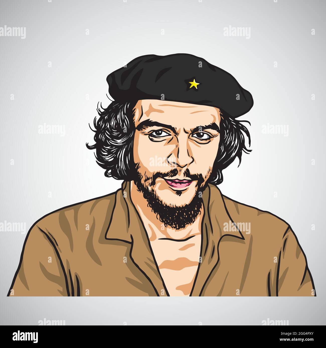 Ernesto Che Guevara. Vektorgrafik Hochformat. 16. Oktober 2017 Stock Vektor