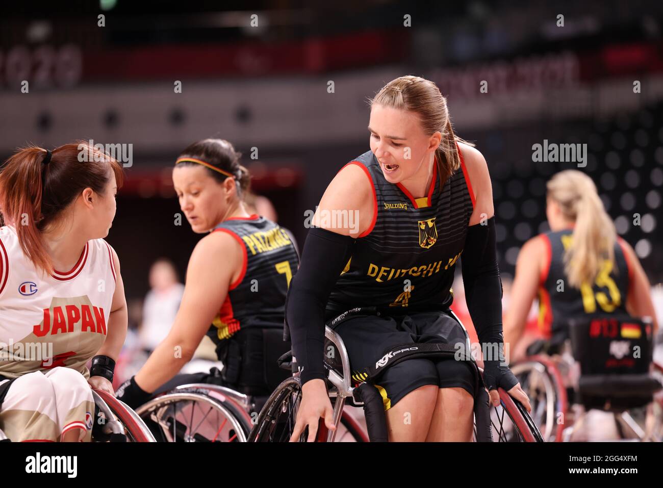 Tokio, Japan, 29. August 2021, Tokio 2020 Paralympische Spiele, Rollstuhlbabball. Deutschland vs. japan weiblich. MILLER Mareike Credit: Marco Ciccolella/Alamy Live News Stockfoto