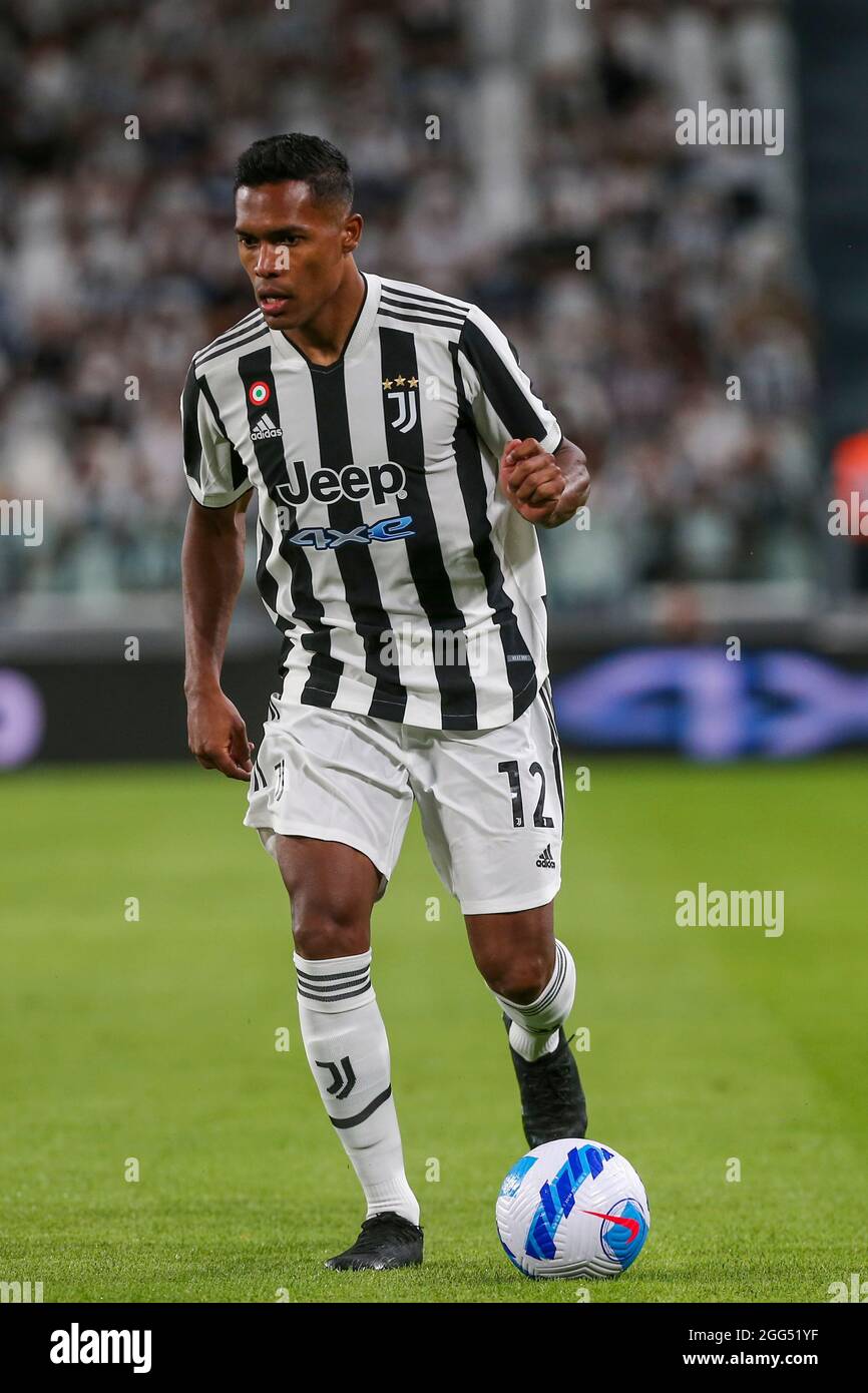 TURIN, ITALIEN, 28. AUGUST 2021. Alex Sandro von Juventus FC während des Spiels zwischen Juventus FC und Empoli FC im Allianz Stadium. Endergebnis: 0-1. Kredit: Massimiliano Ferraro/Medialys Images/Alamy Live Nachrichten Stockfoto