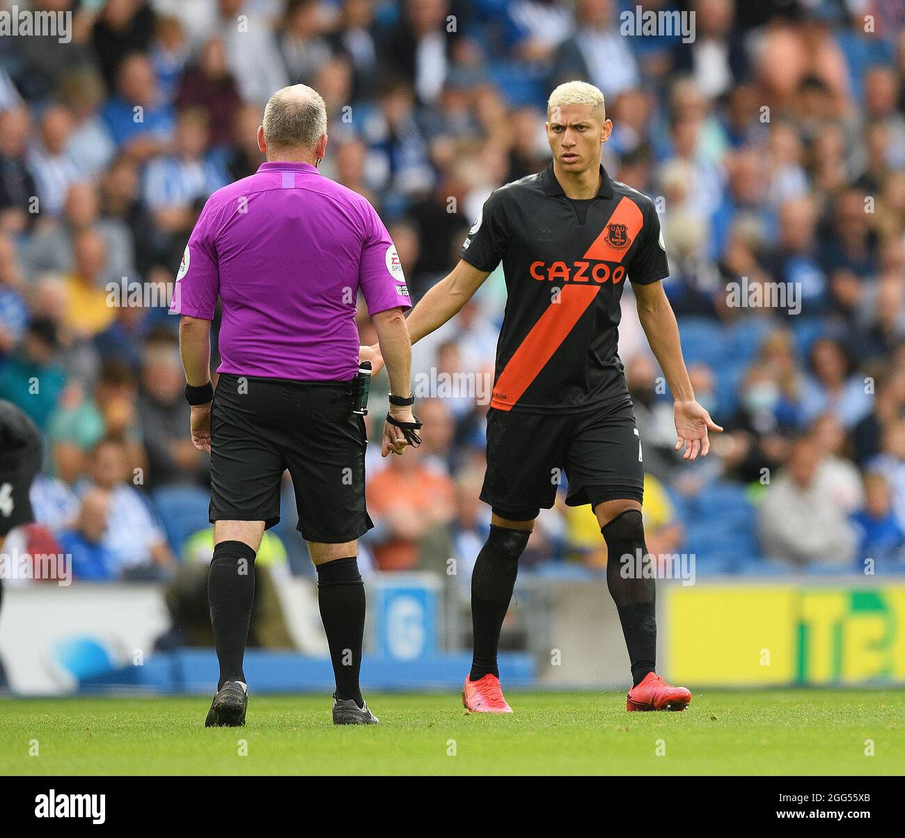 28. August 2021 - Brighton & Hove Albion gegen Everton - Premier League Richarlison von Everton während des Premier League-Spiels im Amex Stadium, Brighton. Bildnachweis : © Mark Pain / Alamy Live News Stockfoto