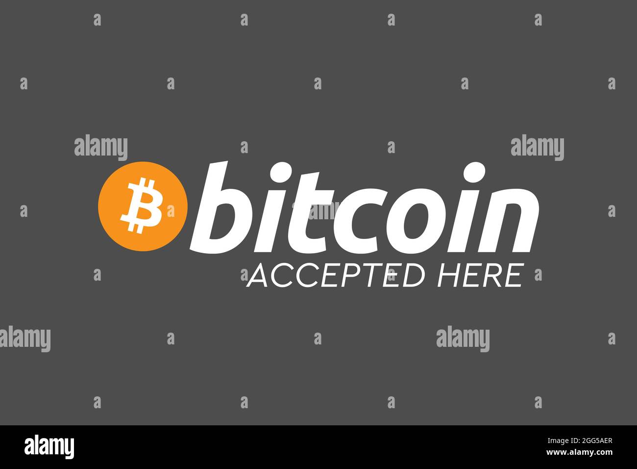 Bitcoin wird hier akzeptiert. Bitcoin BTC Logo Akzeptieren Sie die Zahlung  per Krypto-Währung. Virtuelle Geldkryptowährung. Konzept für digitales  Geld. Aufkleber Stockfotografie - Alamy
