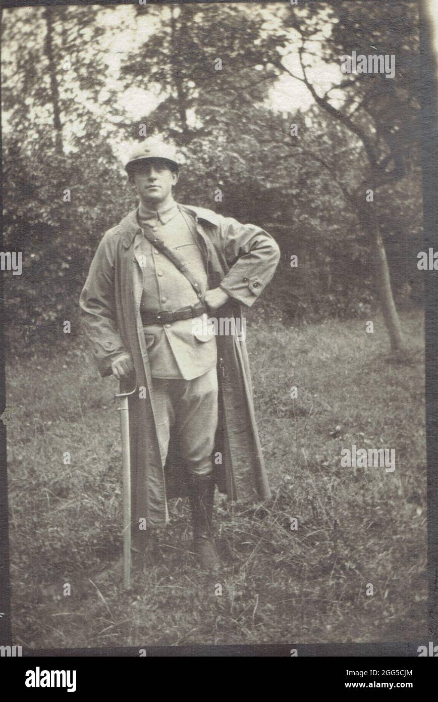 offizier français durant la Grande Guerre Stockfoto