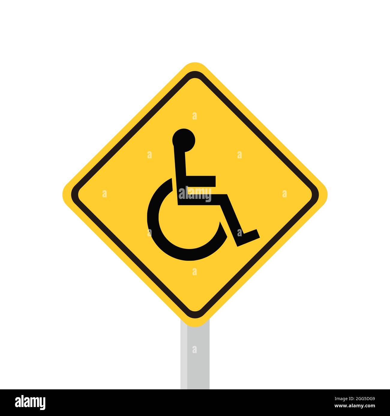 Verkehrsschilder für Menschen mit Behinderungen. Verkehrsschilder sind orange. Silhouetten von Behinderten Stock Vektor