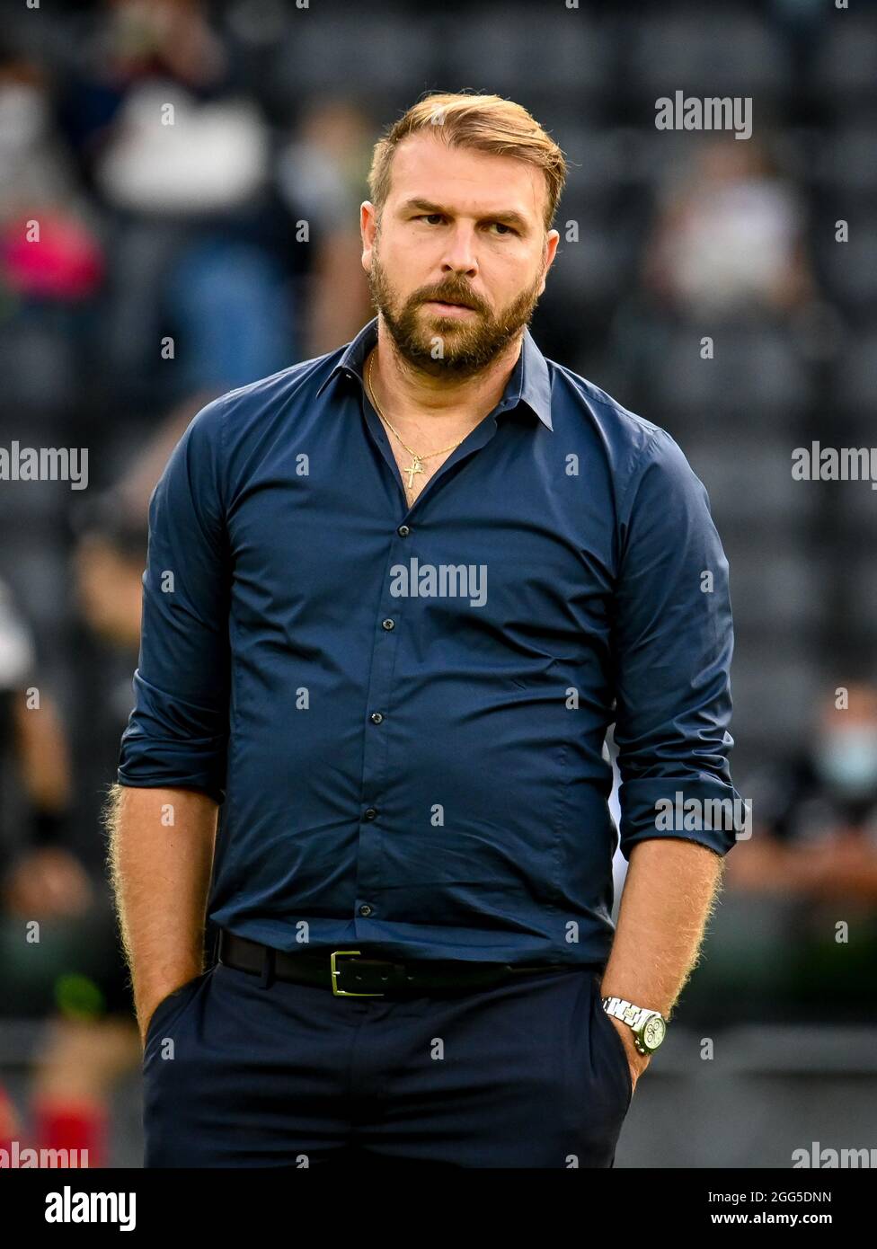 Venews Cheftrainer Paolo Zanetti porträtiert während des Spiels Udinese Calcio gegen den FC Venezia, Italienische Fußballserie A in Udine, Italien, August 27 2021 Stockfoto