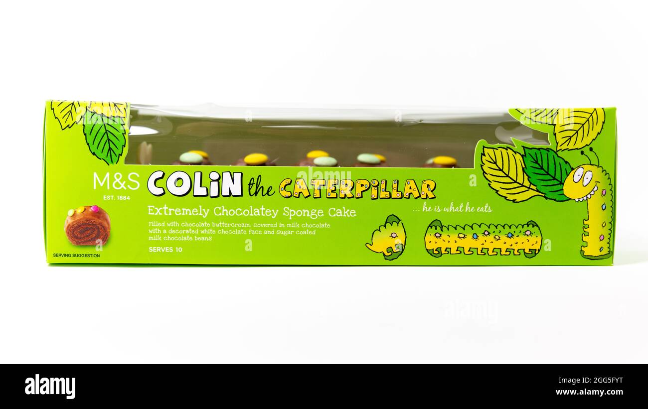 M&S Colin the Caterpillar Cake Stockfoto