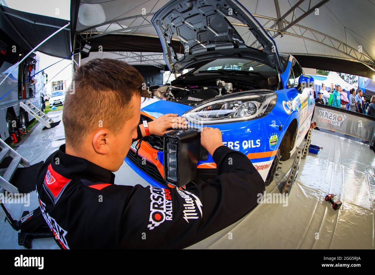 52 Daniel POLASEK (CZE), Katerina JANOVSKA (CZE), Ford Fiesta Rally4, Yacco ACCR-Team, während der European Rally Championship ERC Barum Rallye 2021, vom 27. Bis 29. August, in Zlin, Tschechische Republik - Foto Nuno Antunes / DPPI Stockfoto