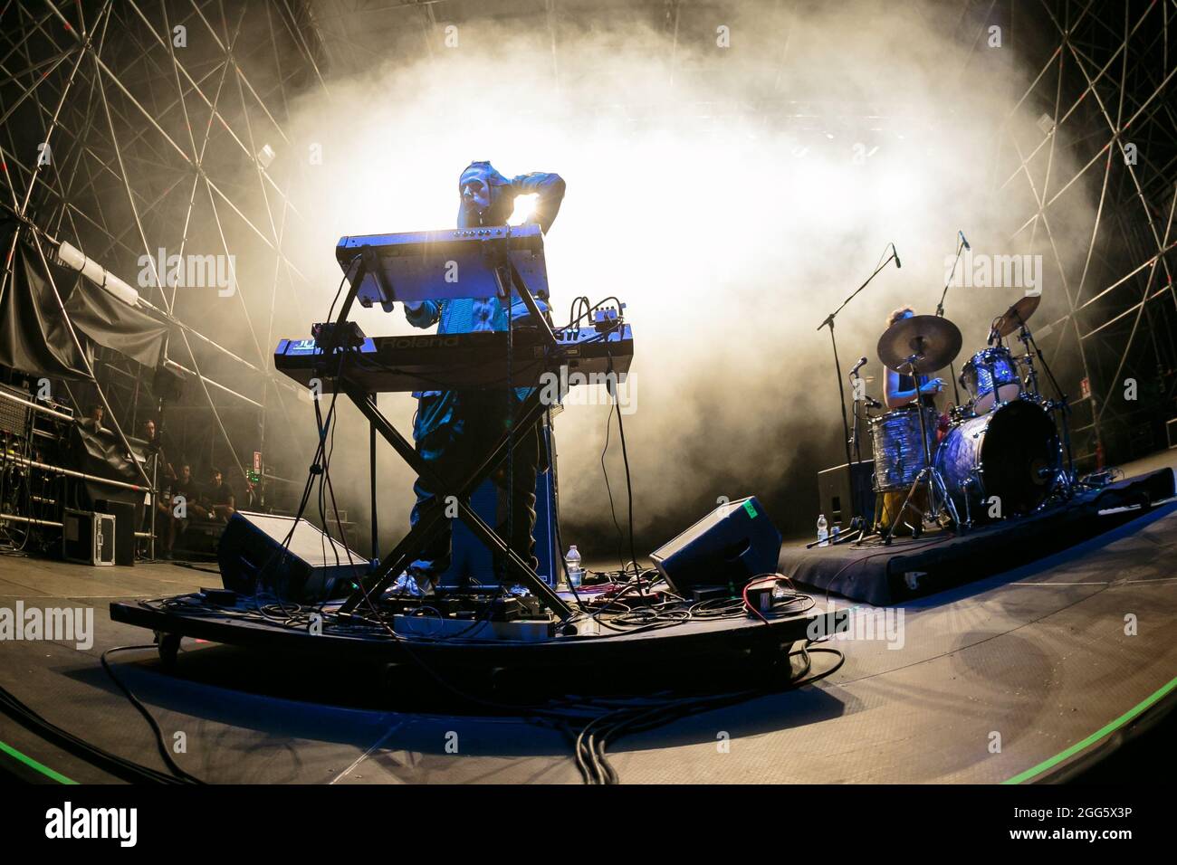 die englische Jazz-Rock-Band The Comet wird live während des heutigen Festivals auftreten Stockfoto