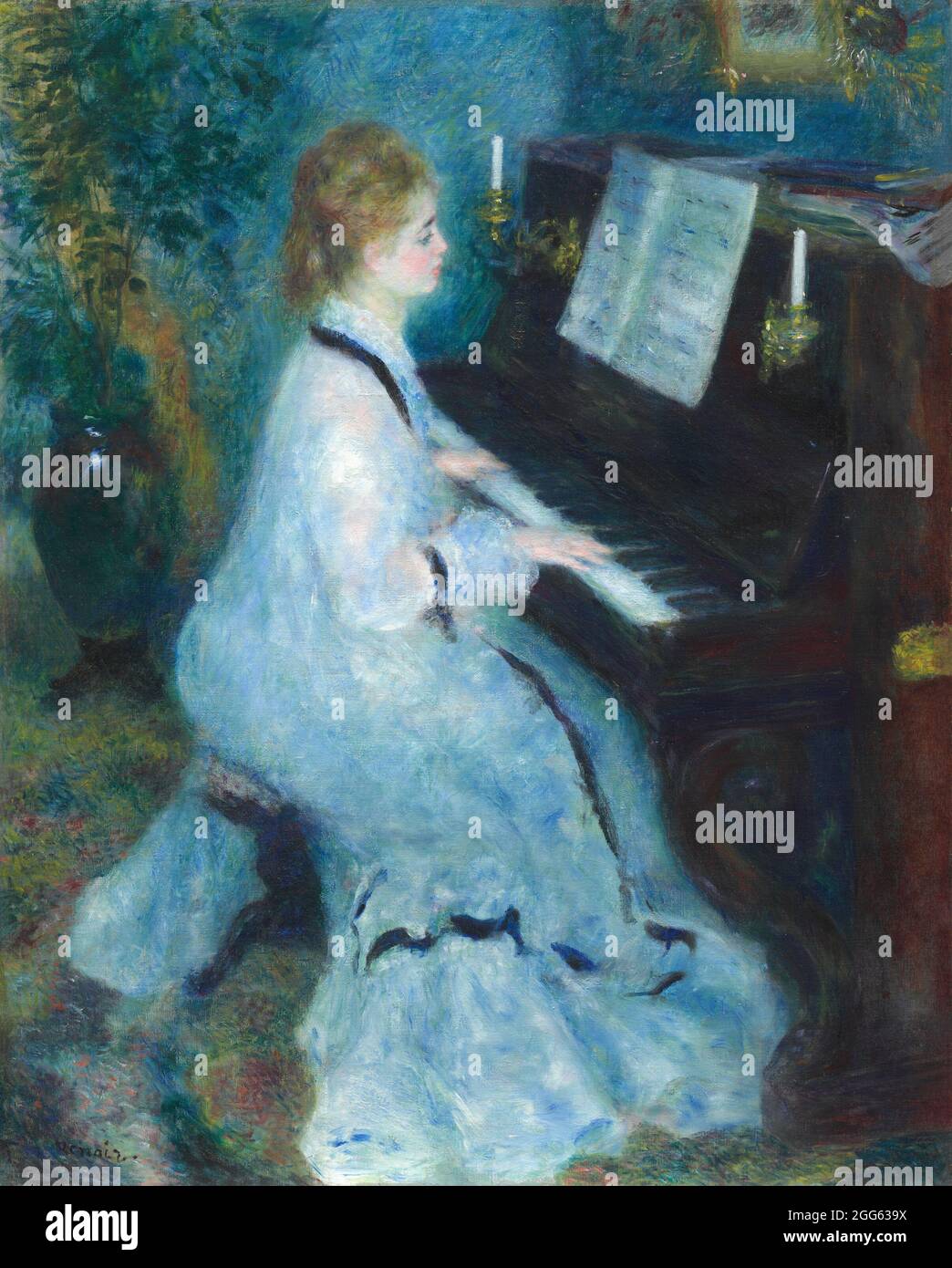 Frau am Klavier 1875/76 Pierre-Auguste Renoir Stockfoto