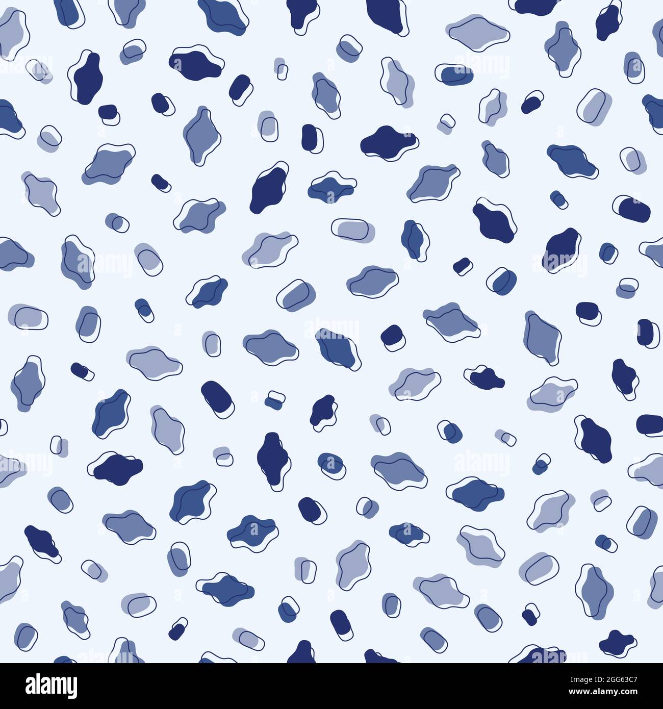 Abstrakt blau organische Form nahtlose Muster Hintergrund Stock Vektor