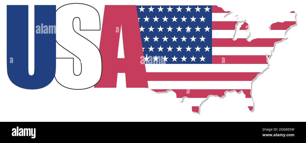Kreatives modernes Vektortext-Logo mit USA-Karte Stock Vektor