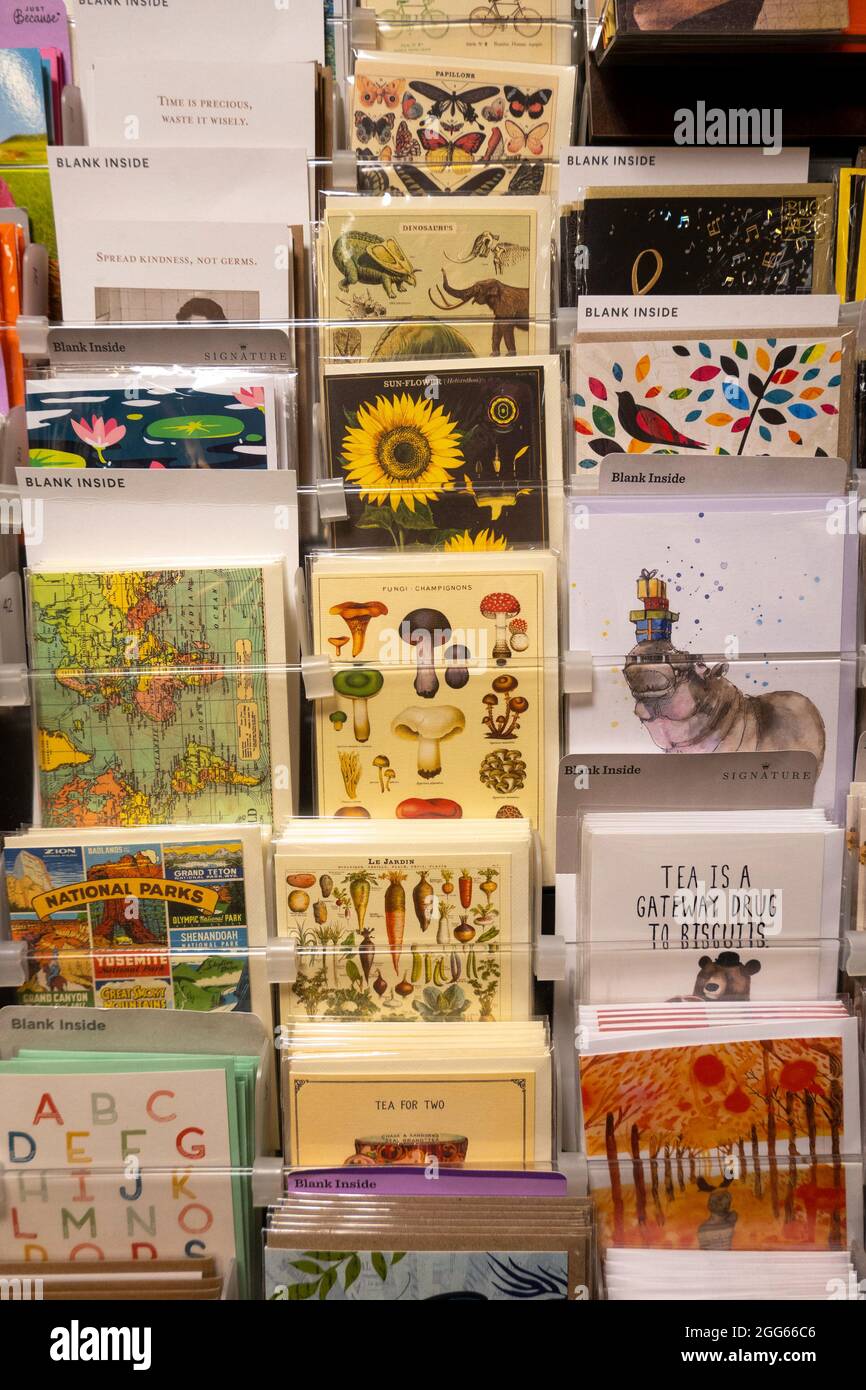 Barnes & Noble Booksellers auf der Fifth Avenue in New York City hat eine große Auswahl an Grußkarten, USA Stockfoto