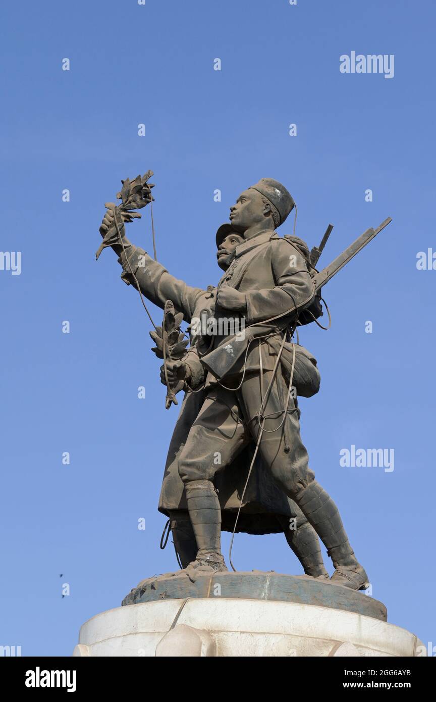 Senegal, Dakar City, Askari Memorial, Askari is a term for the native senegalese Soldiers diving in the french Colonial Army / Askari Denkmal, Askari ist ein Begriff für einheimische Soeldner die fuer die französische Kolonialgruppe kämpften Stockfoto