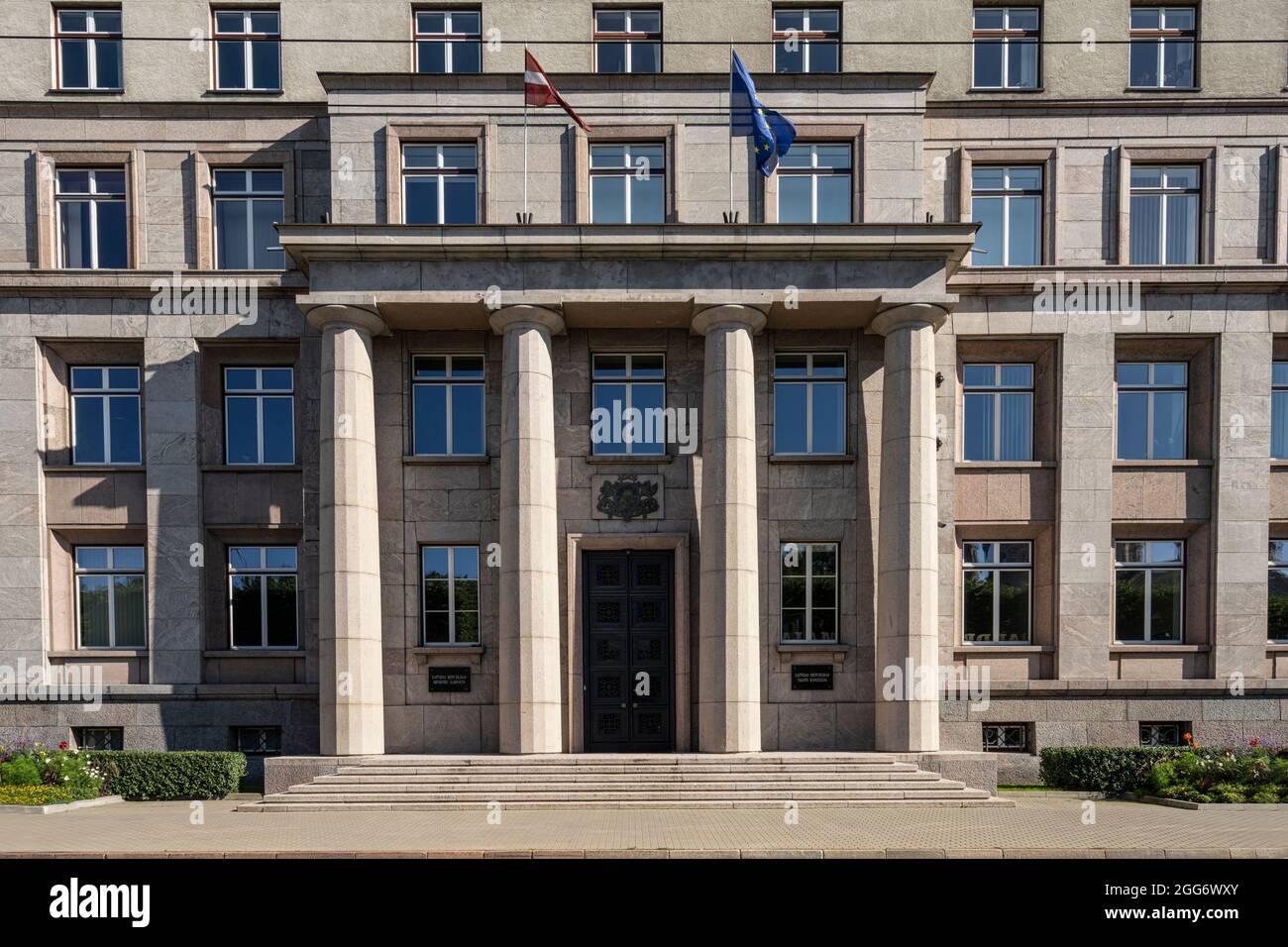 Riga, Lettland. 22. August 2021. Außenansicht des Ministerkabinetts im Stadtzentrum Stockfoto