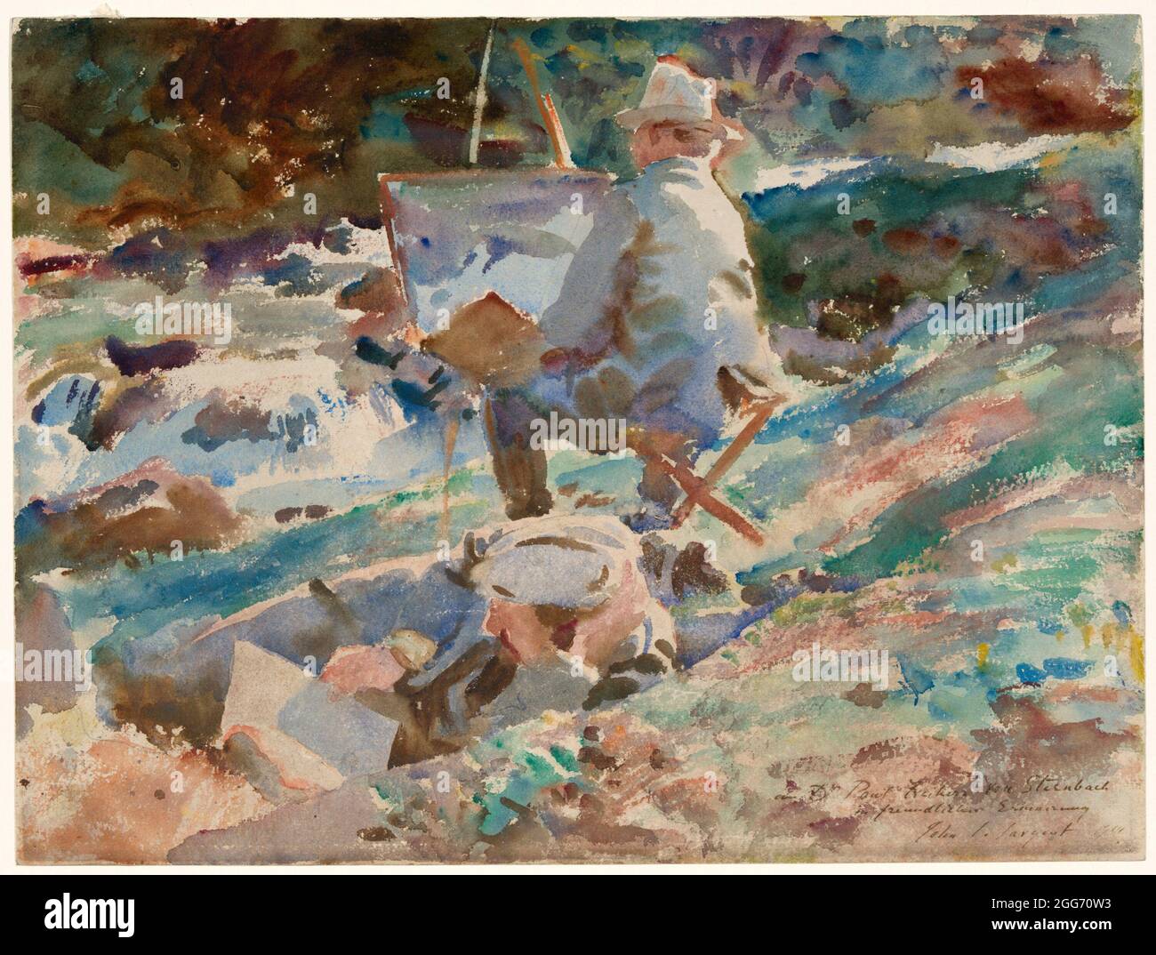Ein Künstler bei seiner Easel 1914 von John Singer Sargent Stockfoto