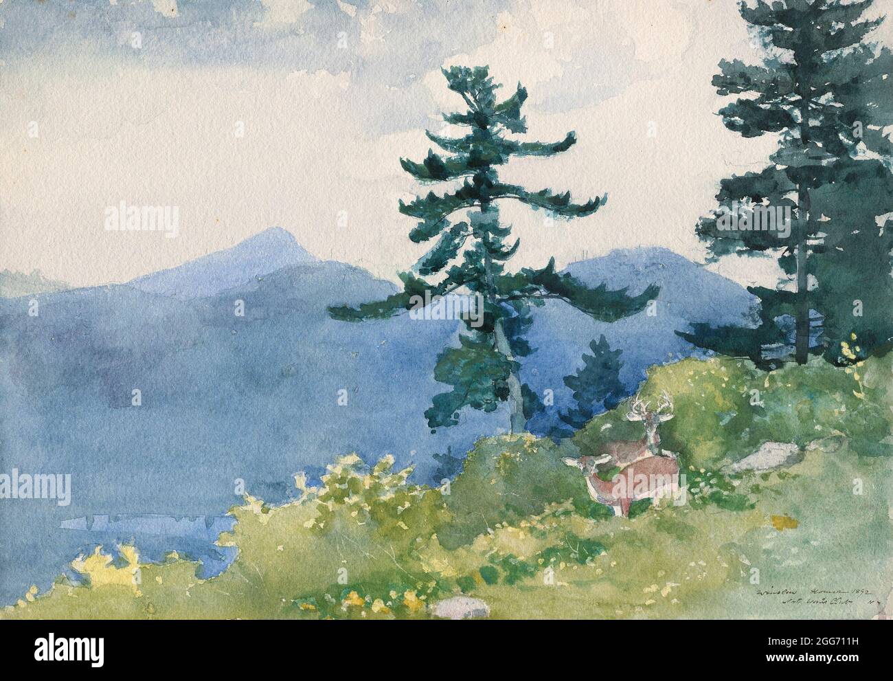 North Woods Club, Adirondacks (The Interrupted Tete-a-Tete) Datum: 1892 von Winslow Homer Stockfoto