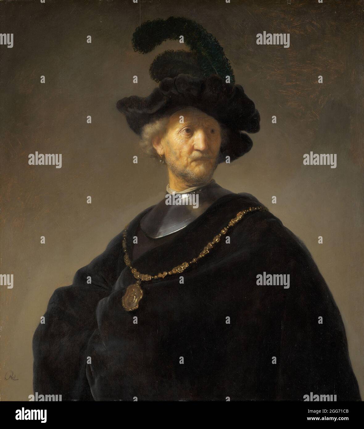 Alter Mann mit einer goldenen Kette von Rembrandt Harmensz. Van Rijn 1631 Stockfoto