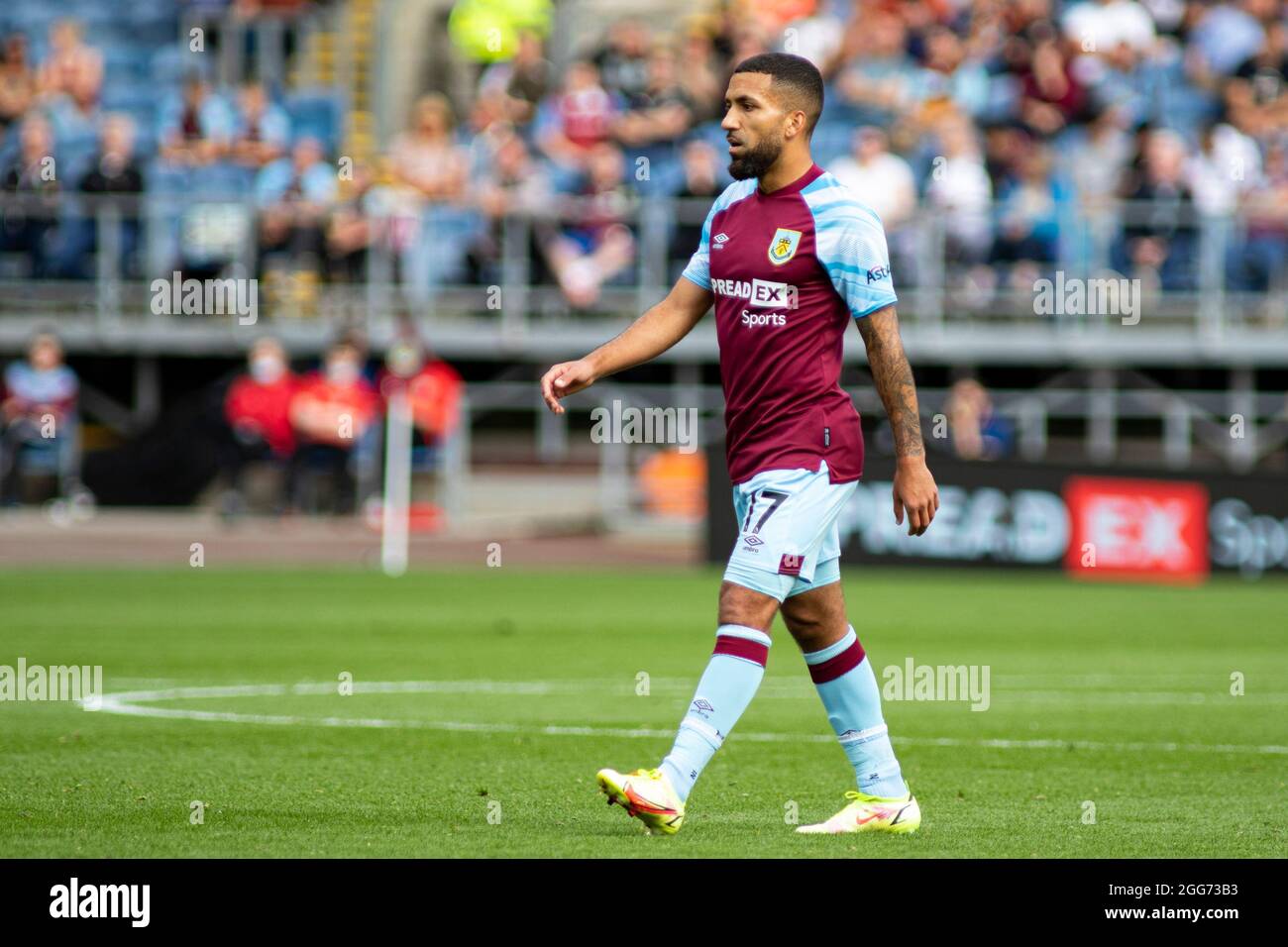 Burnley Grossbritannien August 2021 Aaron Lennon Aus Burnley In Aktion Premier League Spiel Burnley Gegen Leeds Utd Im Turf Moor In Burnley Lancs Am Sonntag 29 August 2021 Dieses Bild Darf Nur