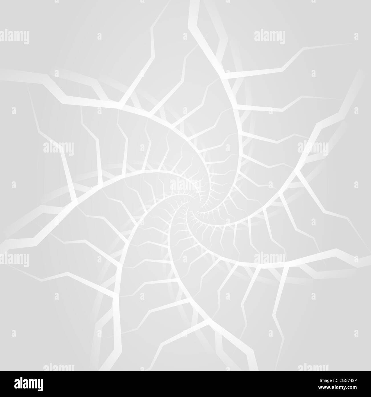 Abstrakte geometrische weiche graue Spirale Formen futuristischen Hintergrund. Dekoratives futuristisches hellgraues Mosaikmuster. Vektorgrafik. Stock Vektor