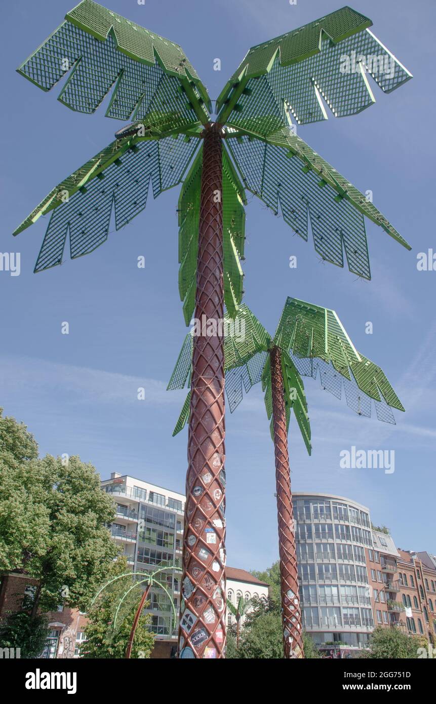 Hamburg - Palmen aus Plastik Stockfotografie