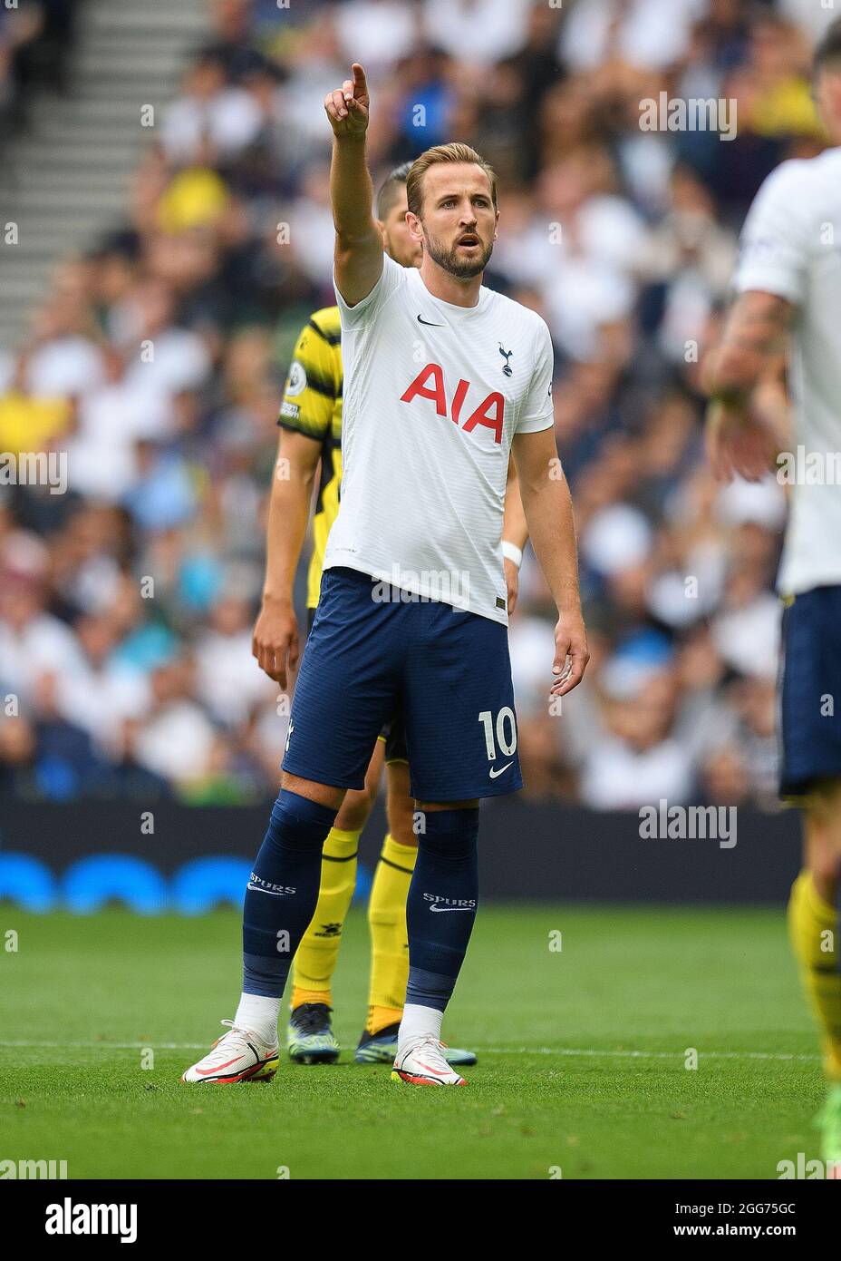 London, Großbritannien. August 2021. 29. August 2021 - Tottenham Hotspur gegen Watford - Premier League Harry Kane von Tottenham während des Premier League-Spiels im Tottenham Hotspur Stadium, London. Bildnachweis: Kredit: Mark Pain/Alamy Live Nachrichten Stockfoto