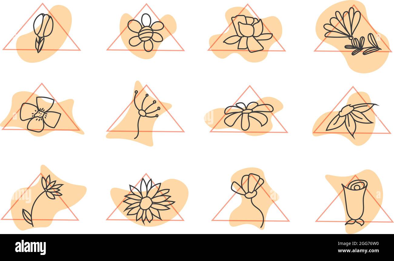 Gartenblumen, Symbolillustration, Vektor auf weißem Hintergrund Stock Vektor