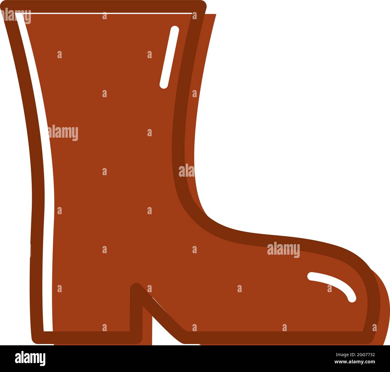 Roter Gummischuh, Symbolillustration, Vektor auf weißem Hintergrund Stock Vektor