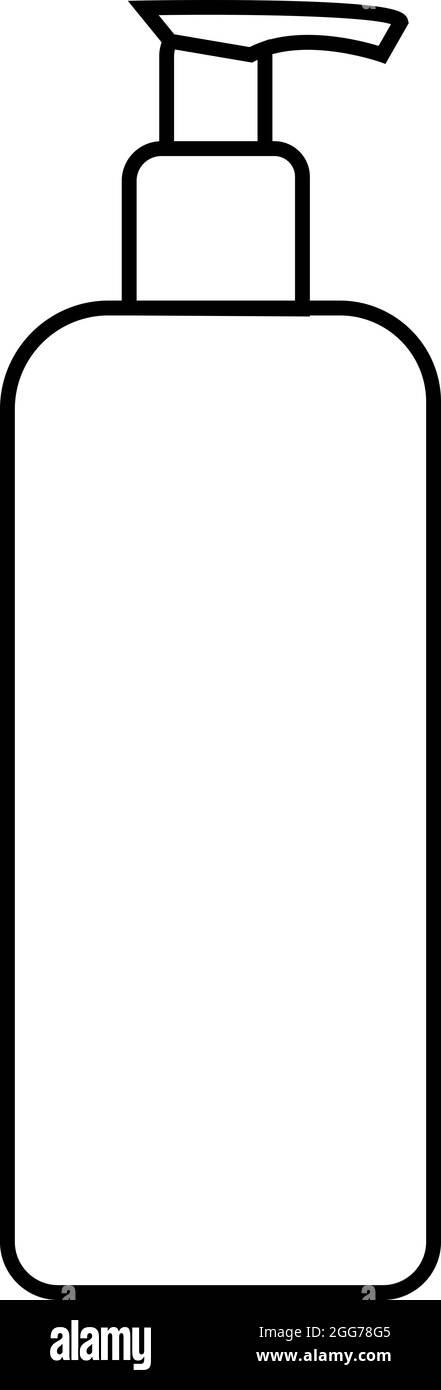 Einfache Haarshampoo-Flasche, Symbolillustration, Vektor auf weißem Hintergrund Stock Vektor Einfache Haarshampoo-Flasche, Symbolillustration, Vektor auf weißem Hintergrund Stock Vektor