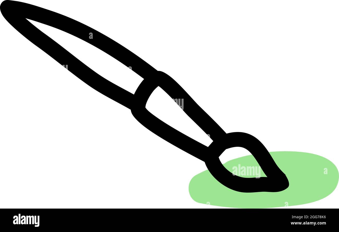 Kleiner Detailpinsel, Symbolillustration, Vektor auf weißem Hintergrund Stock Vektor