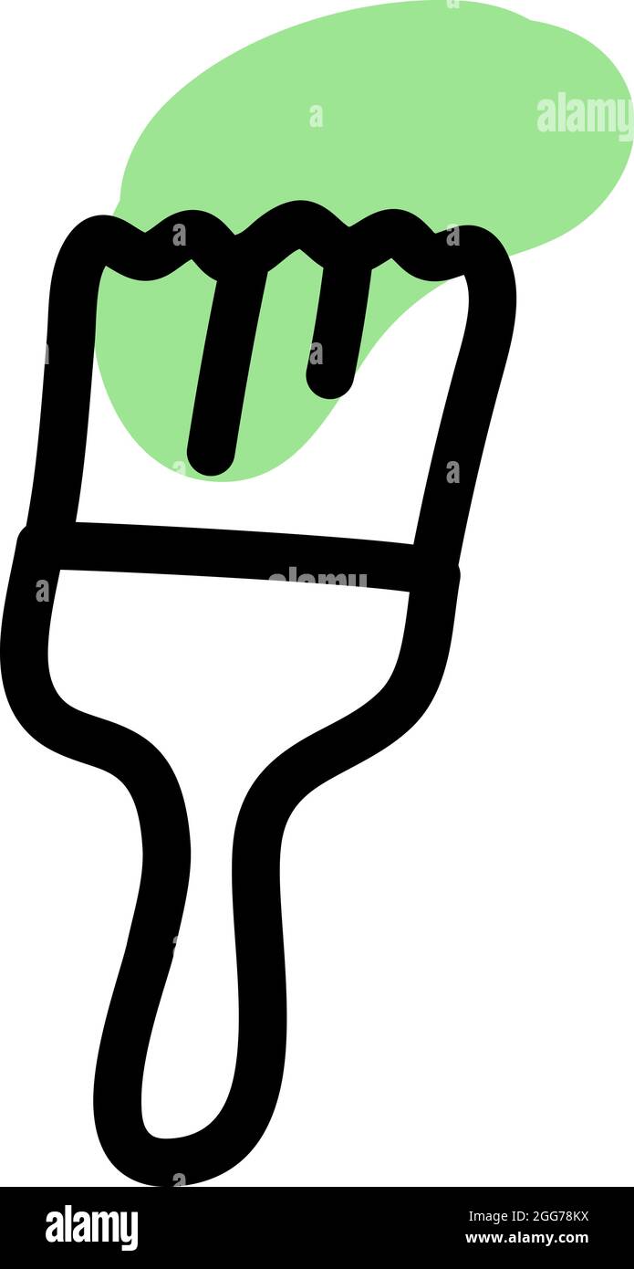 Kleiner Holzpinsel, Symbolillustration, Vektor auf weißem Hintergrund Stock Vektor