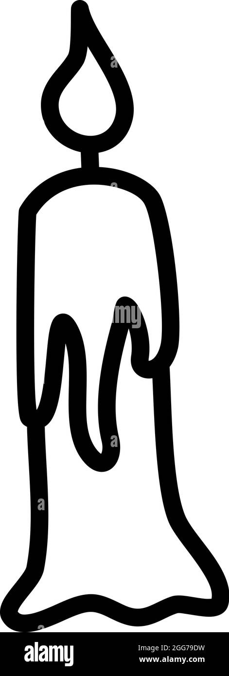 Dünne brennende Kerze, Symbolillustration, Vektor auf weißem Hintergrund Stock Vektor