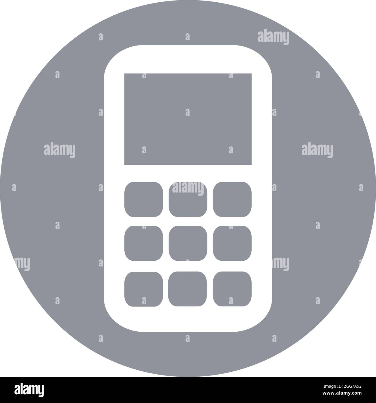 Altes Mobiltelefon, Symboldarstellung, Vektor auf weißem Hintergrund Stock Vektor