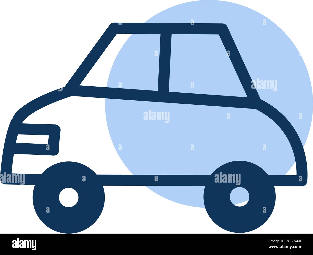Stadtauto, Symbolillustration, Vektor auf weißem Hintergrund Stock Vektor