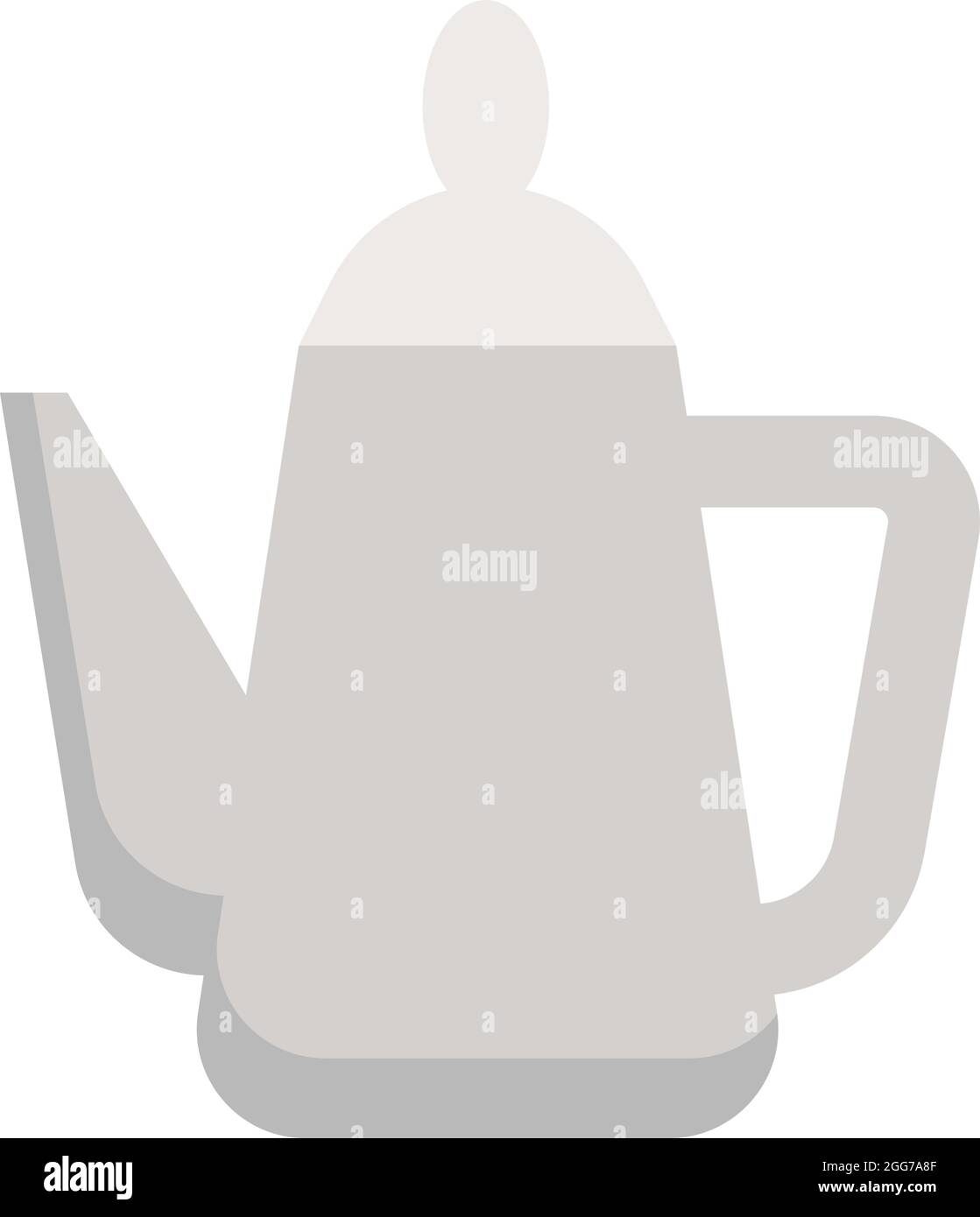 Weiße Porzellan-Kaffeekocher, Symbolillustration, Vektor auf weißem Hintergrund Stock Vektor